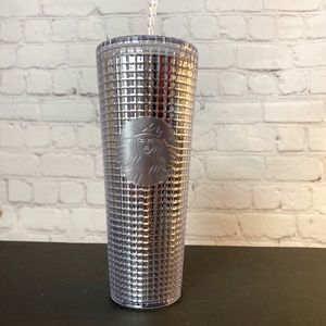 Silver Disco Grid Starbucks Tumbler